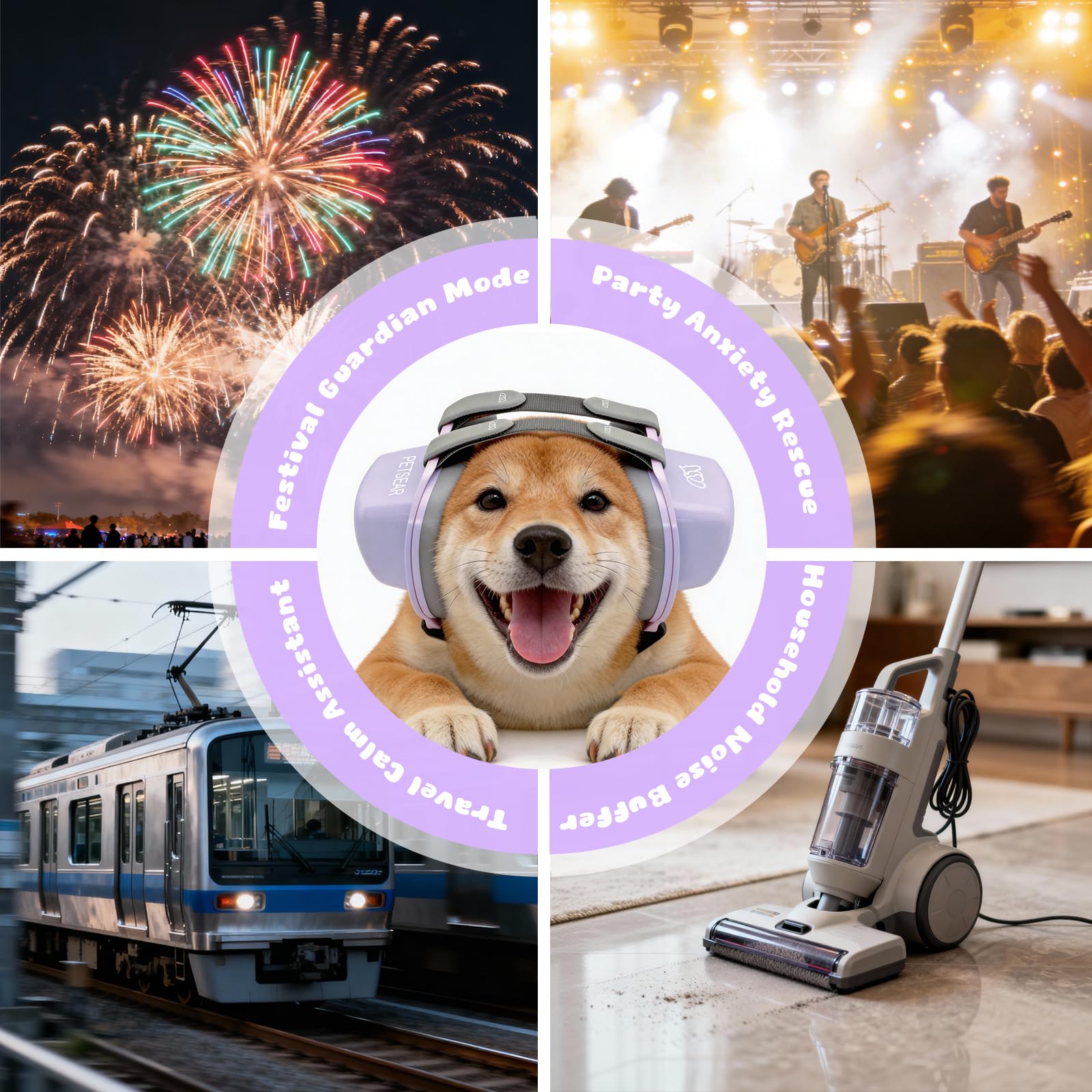 Amazon.co.jp: PETSEAR 犬用イヤーマフ ノイズ保護 花火 雷 飛行用